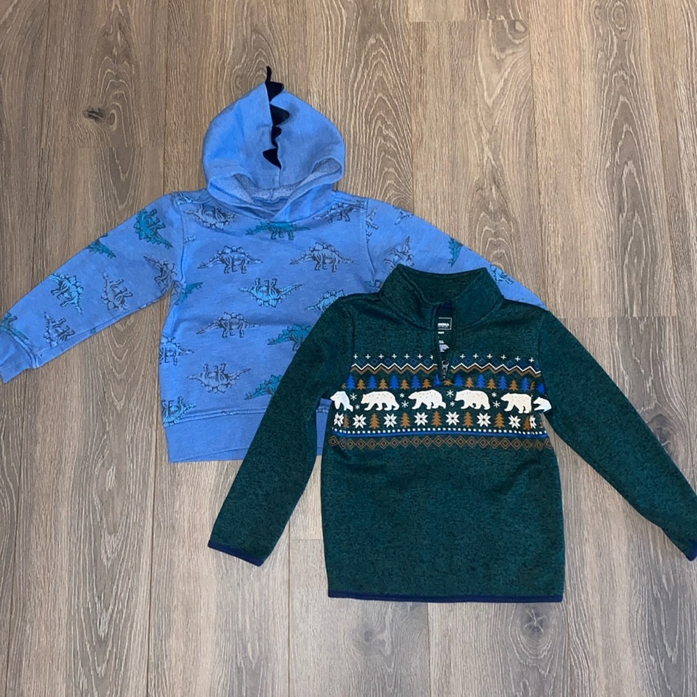 Bundle of sweater and pullover hoodie